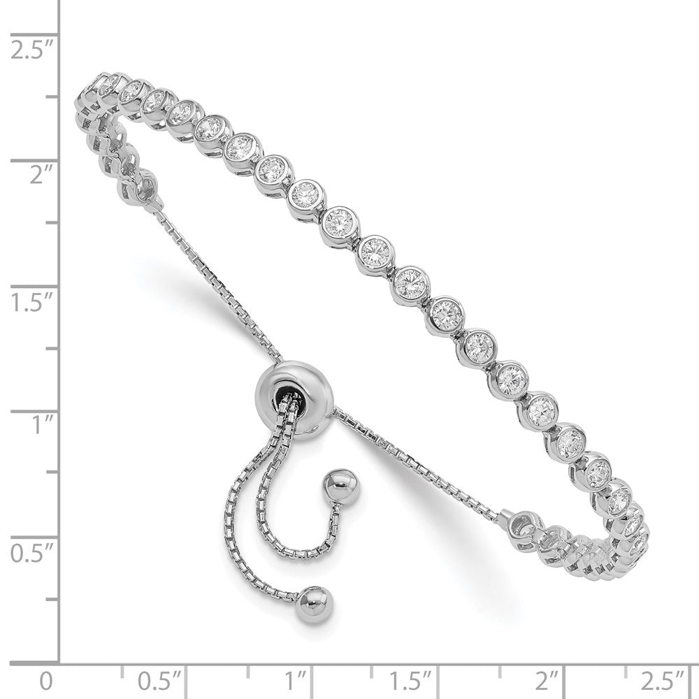 Sterlingsilber Schimmernd Rhodiniert 33 Stein Zirkonia Verstellbar Armband