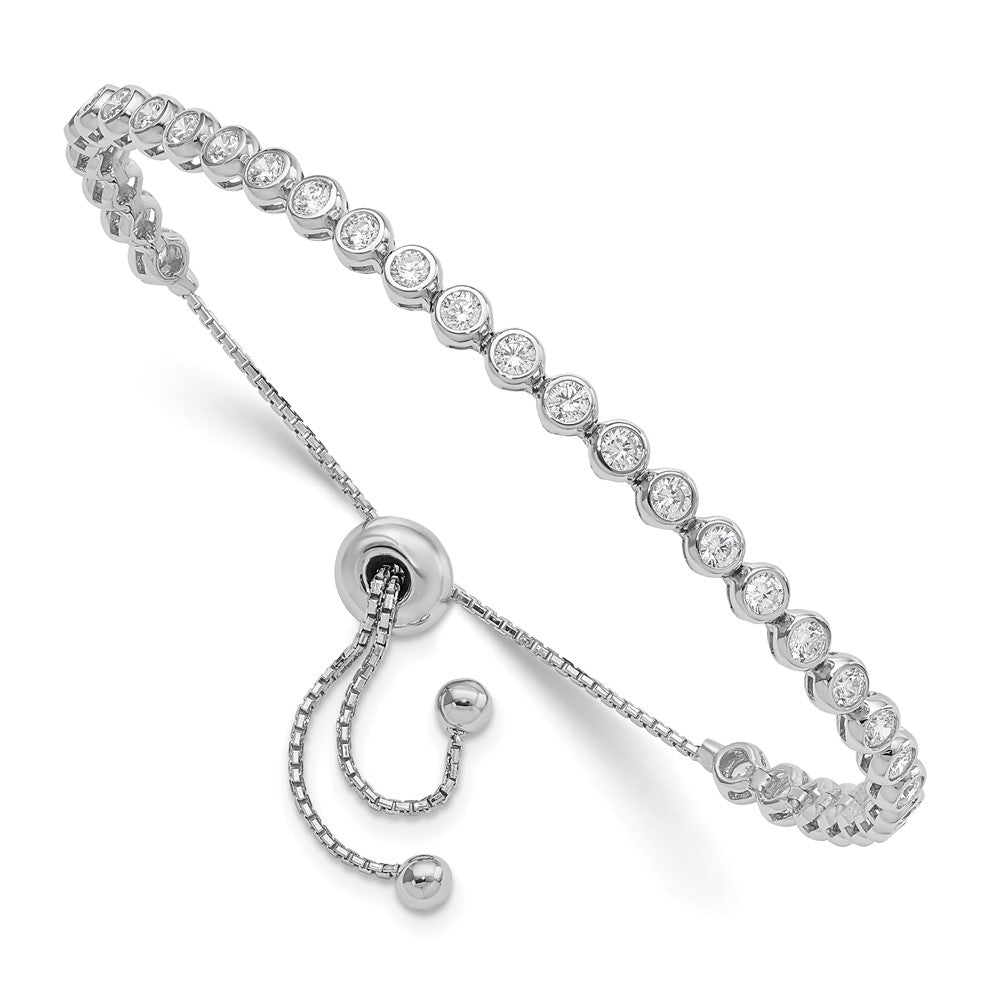 Sterlingsilber Schimmernd Rhodiniert 33 Stein Zirkonia Verstellbar Armband