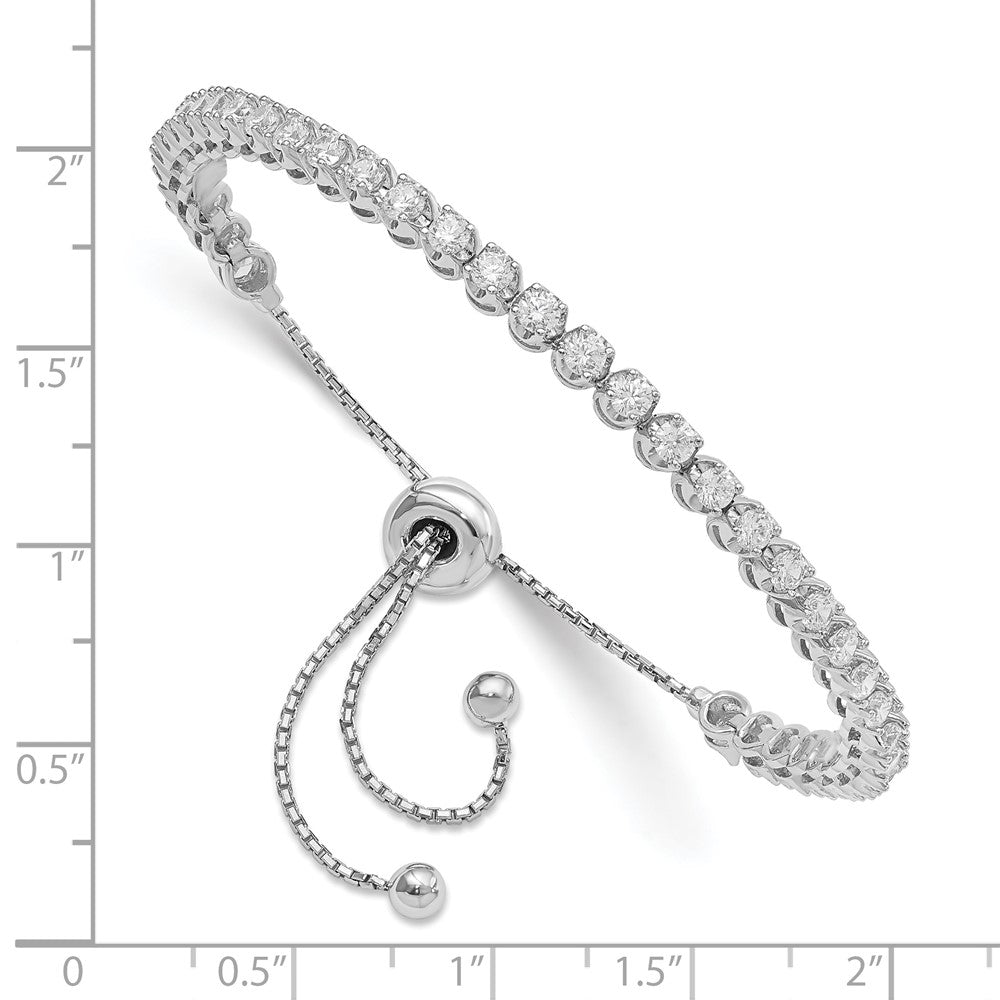 Sterlingsilber Schimmernd Rhodiniert 39 Stein Zirkonia Verstellbar Armband