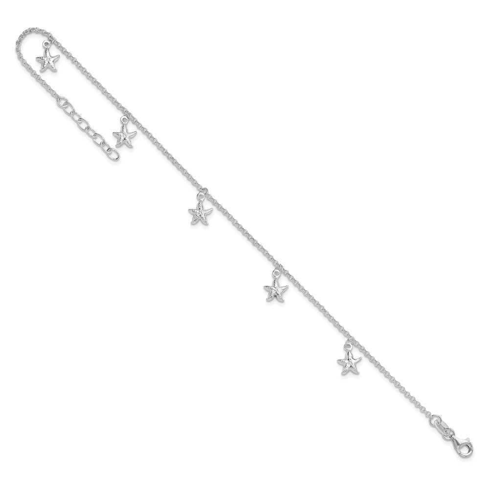 Sterlingsilber Seestern Dangles 9 Zoll Plus 1 Verlängerung. Fußkettchen