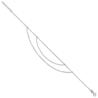 Sterlingsilber Poliert Multi-strand 9 Zoll Plus 1 in Verlängerung Fußkettchen