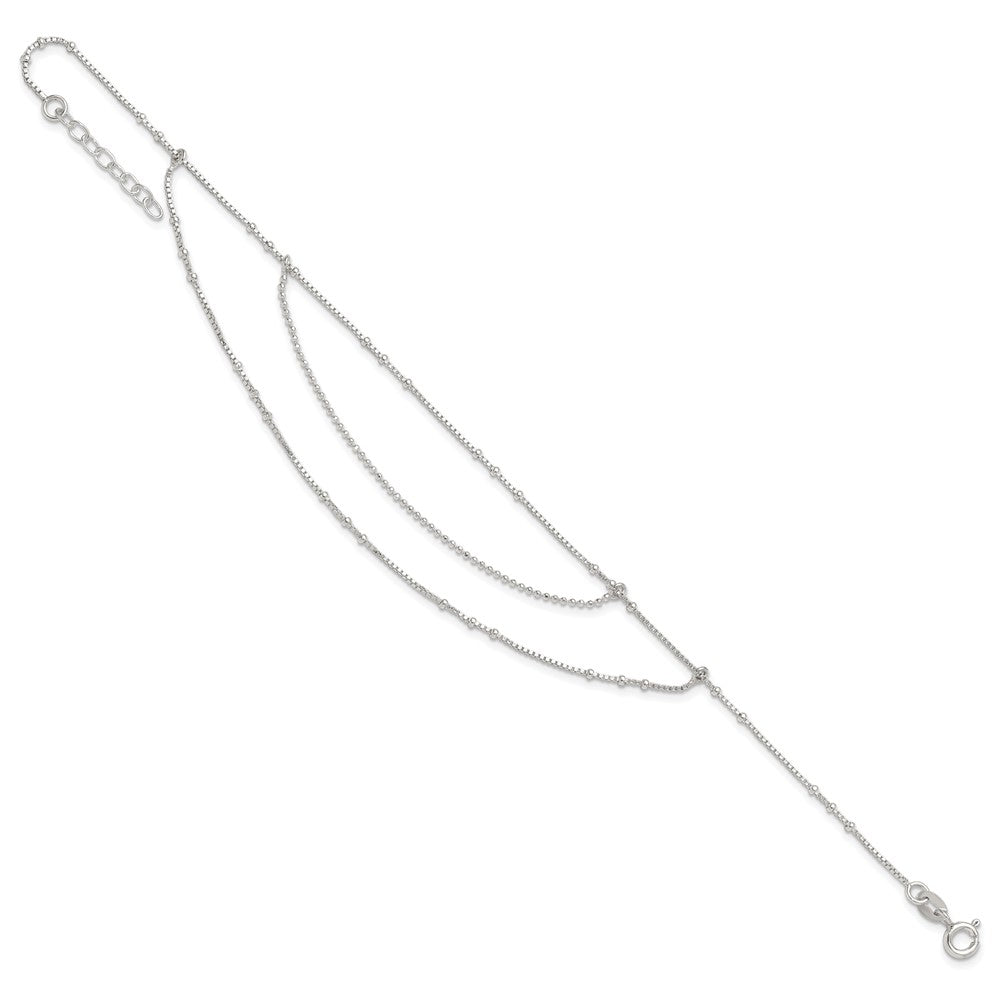 Sterlingsilber Poliert Multi-strand 9 Zoll Plus 1 in Verlängerung Fußkettchen