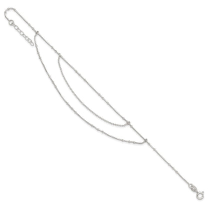 Sterlingsilber Poliert Multi-strand 9 Zoll Plus 1 in Verlängerung Fußkettchen