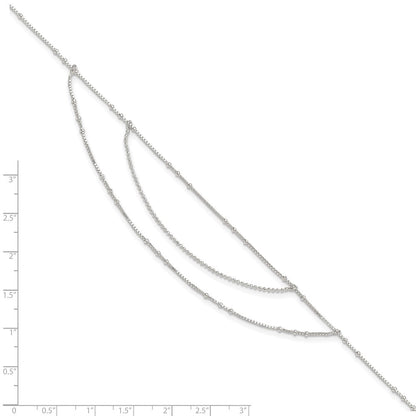 Sterlingsilber Poliert Multi-strand 9 Zoll Plus 1 in Verlängerung Fußkettchen