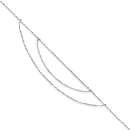 Sterlingsilber Poliert Multi-strand 9 Zoll Plus 1 in Verlängerung Fußkettchen