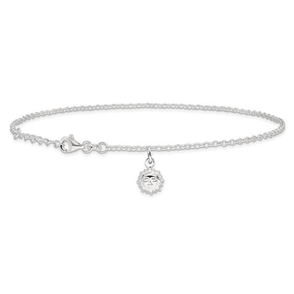 Sterlingsilber Sonne 10 Zoll Plus 1 Verlängerung. Fußkettchen