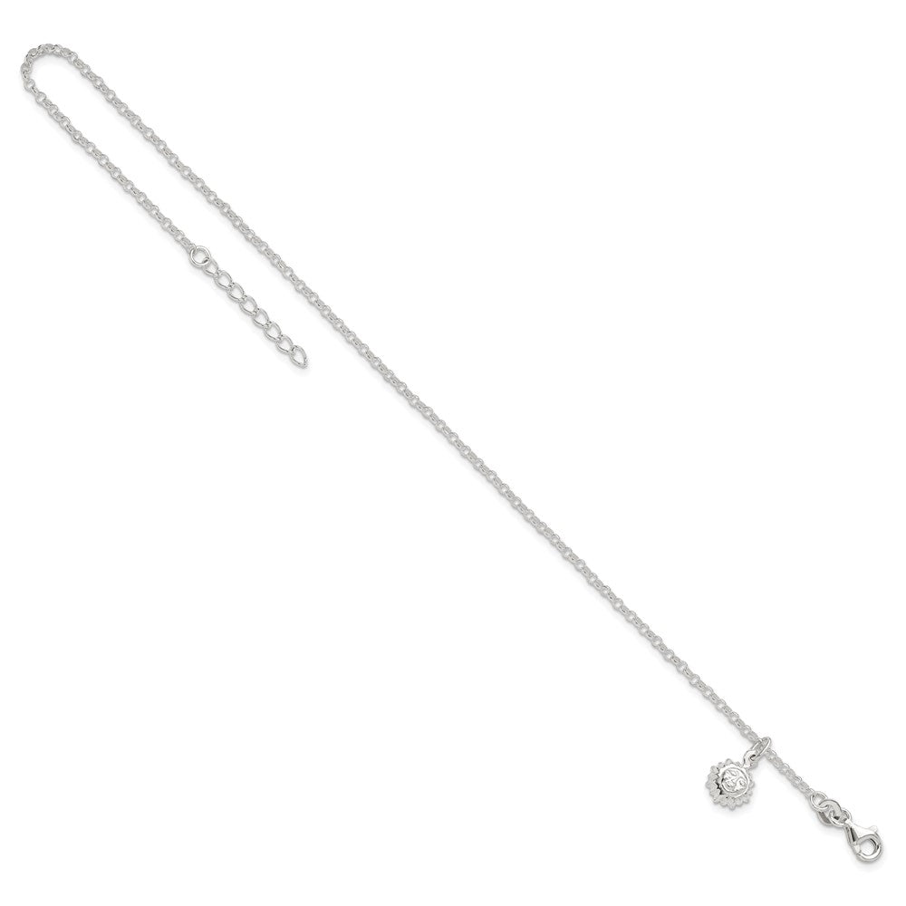 Sterlingsilber Sonne 10 Zoll Plus 1 Verlängerung. Fußkettchen
