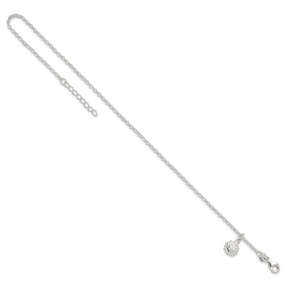 Sterlingsilber Sonne 10 Zoll Plus 1 Verlängerung. Fußkettchen