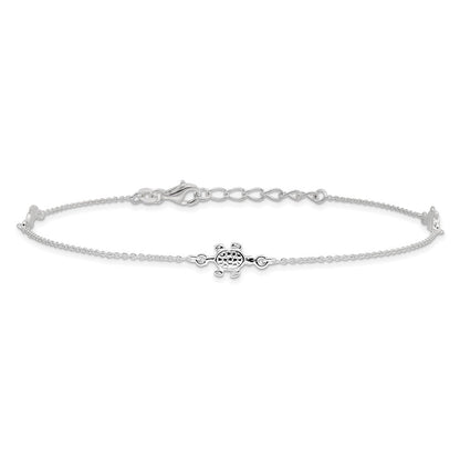 Sterlingsilber Schildkröte 9 Zoll Plus 1 Verlängerung. Fußkettchen