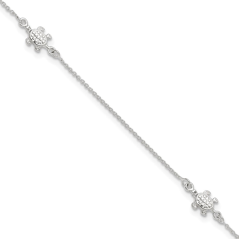 Sterlingsilber Schildkröte 9 Zoll Plus 1 Verlängerung. Fußkettchen