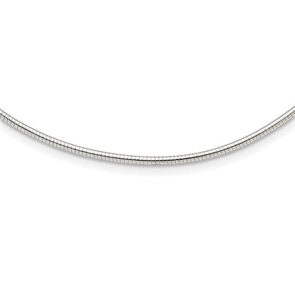 16 Zoll Sterlingsilber Rund 2mm mit 2 Zoll. Verlängerung Neckwire Halskette
