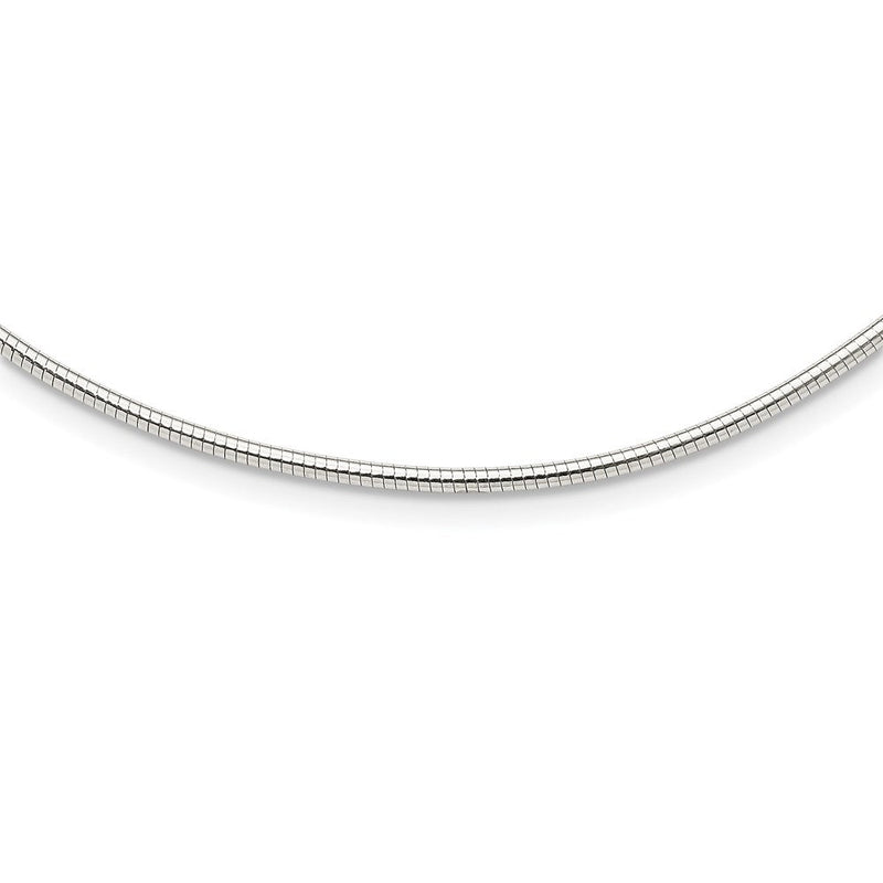 16 Zoll Sterlingsilber Rund 2mm mit 2 Zoll. Verlängerung Neckwire Halskette