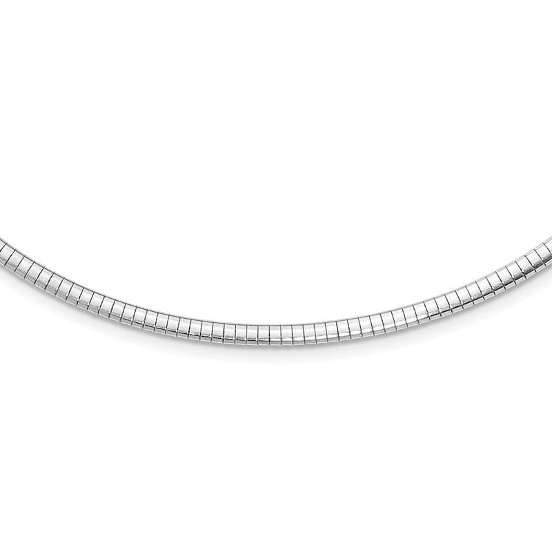 16 Zoll Sterlingsilber Rhodiniert 3.25mm mit 2 Zoll. Verlängerung Cubetto Halskette
