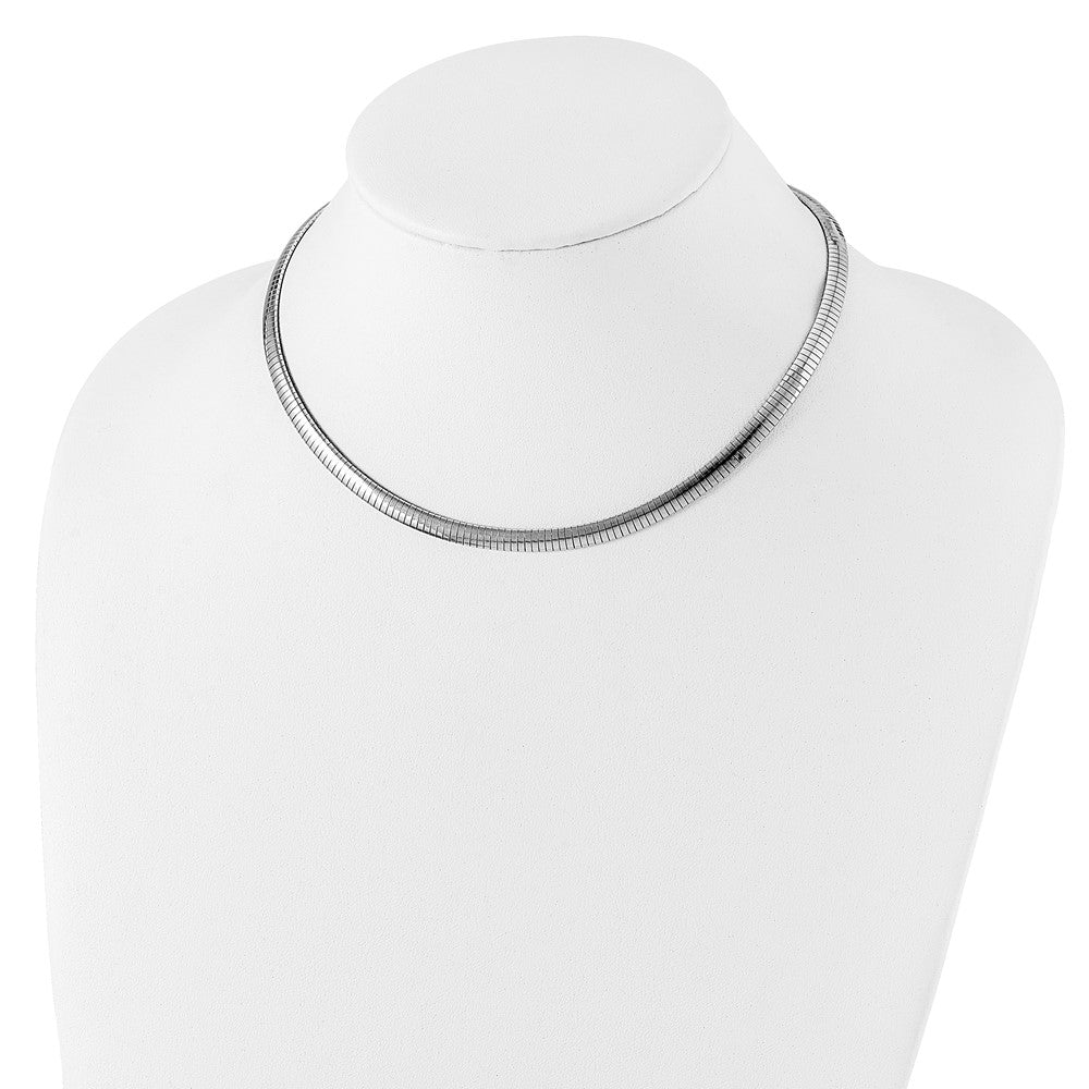 16 Zoll Sterlingsilber Rhodiniert 5.2mm mit 2 Zoll. Verlängerung Cubetto Halskette