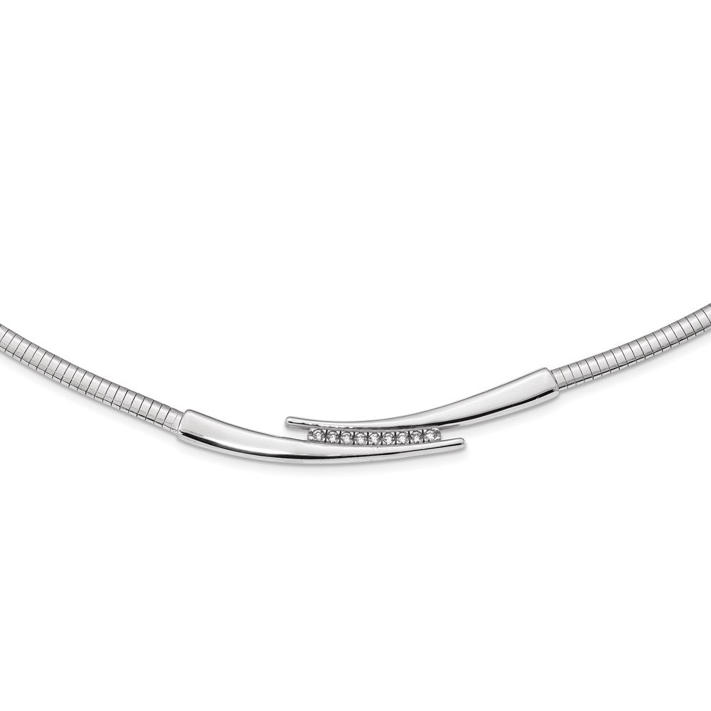 Sterlingsilber Rhodiniert Zirkonia Cubetto Halskette