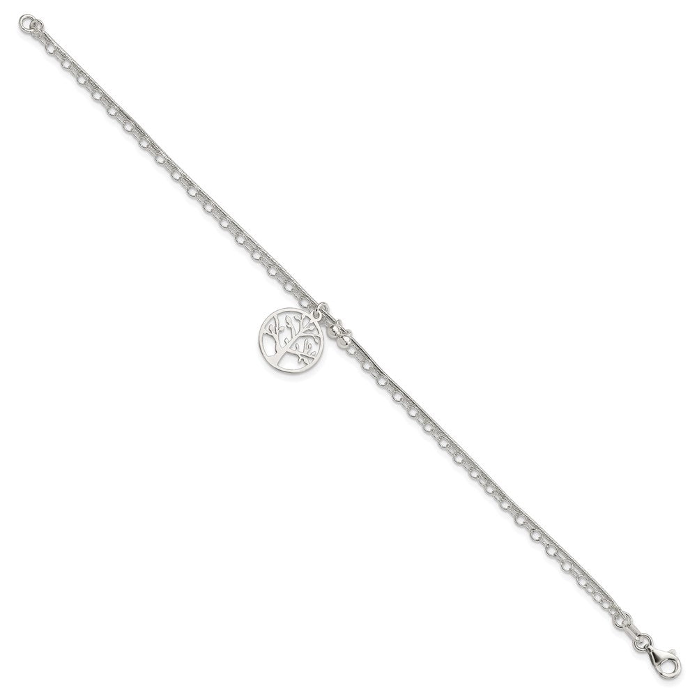 7.5 Zoll Sterlingsilber Poliert 2-strand Baum 7.5 Zoll Armband