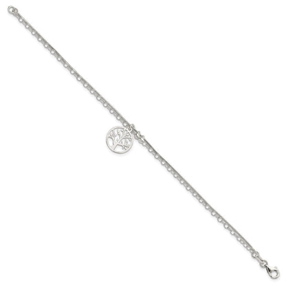 7.5 Zoll Sterlingsilber Poliert 2-strand Baum 7.5 Zoll Armband