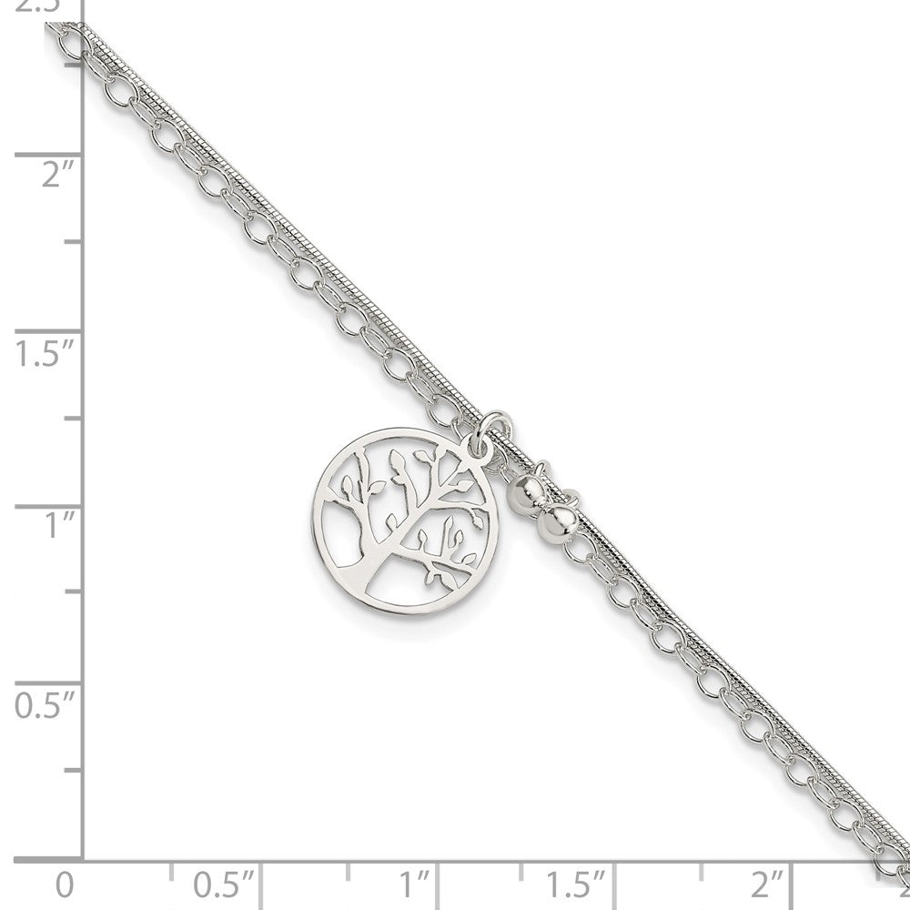 7.5 Zoll Sterlingsilber Poliert 2-strand Baum 7.5 Zoll Armband