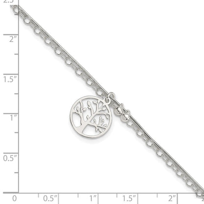 7.5 Zoll Sterlingsilber Poliert 2-strand Baum 7.5 Zoll Armband