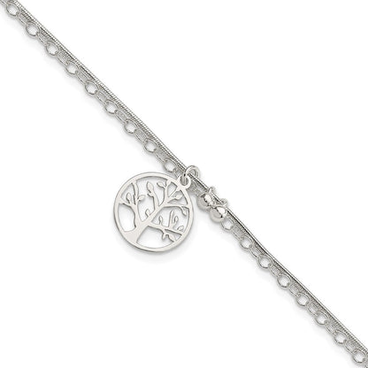 7.5 Zoll Sterlingsilber Poliert 2-strand Baum 7.5 Zoll Armband