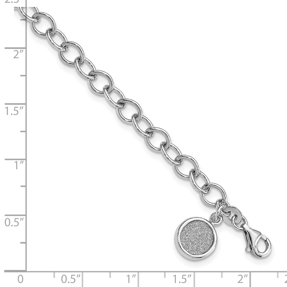 7.5 Zoll Sterlingsilber Rhodiniert Glitzer Emaille Kreis Armband