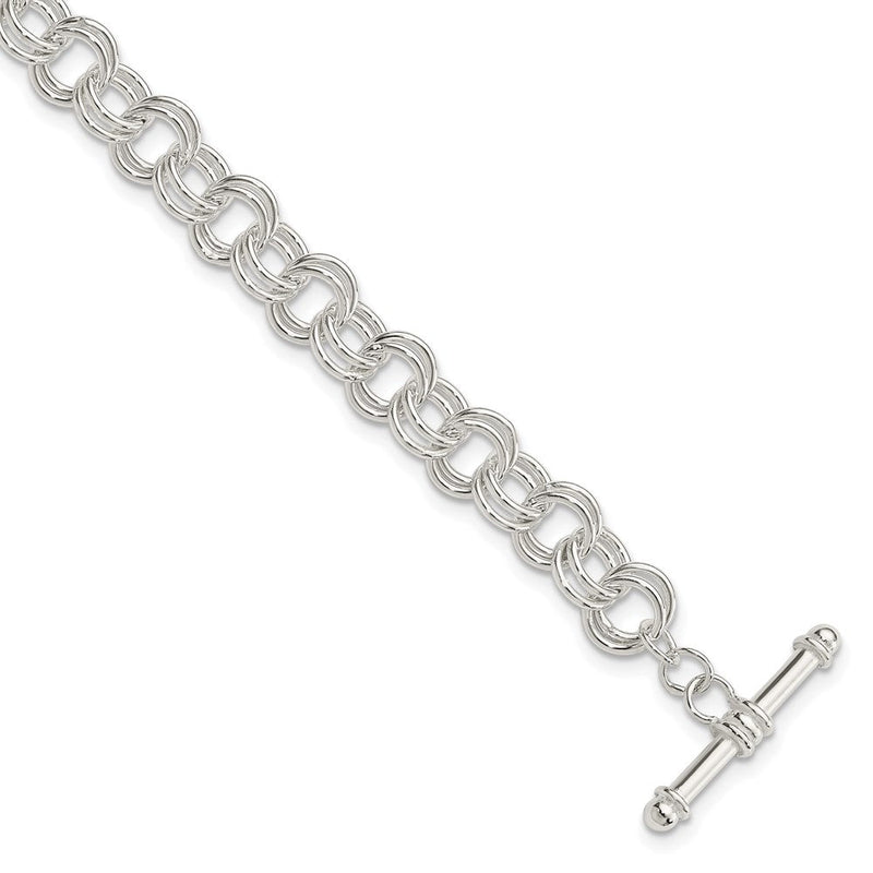 Sterlingsilber Poliert Fantasieglieder 7.5 Zoll Knebel Charm Armband