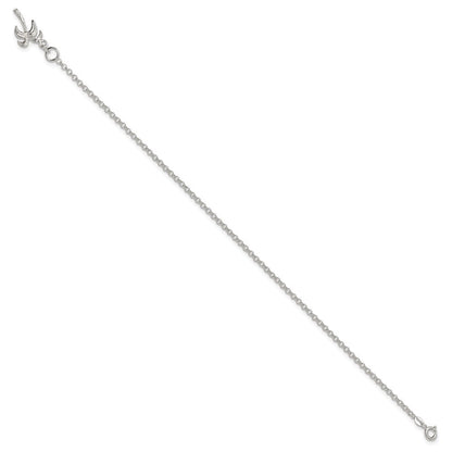 Sterlingsilber 10inch Massiv Poliert Palme Baum Fußkettchen