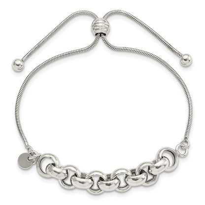 Sterlingsilber Poliert Verstellbar Schieber-on Armband