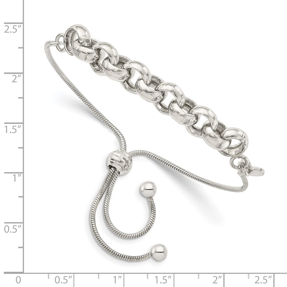 Sterlingsilber Poliert Verstellbar Schieber-on Armband