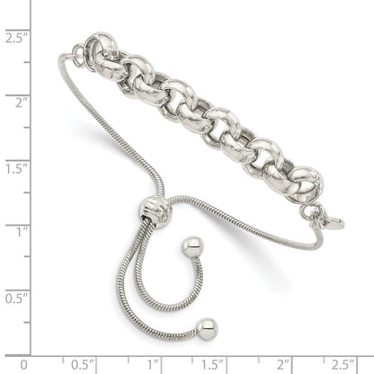 Sterlingsilber Poliert Verstellbar Schieber-on Armband