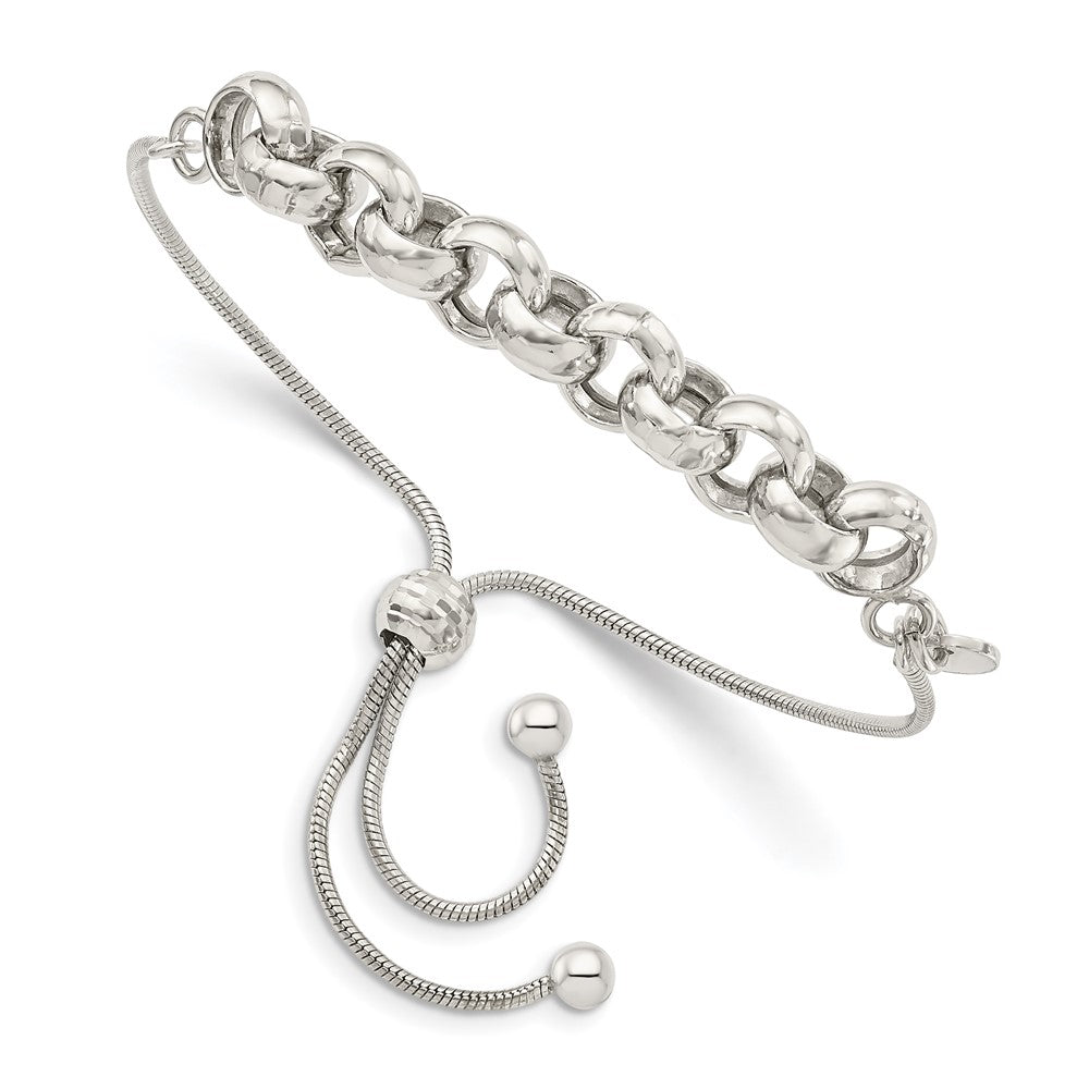 Sterlingsilber Poliert Verstellbar Schieber-on Armband