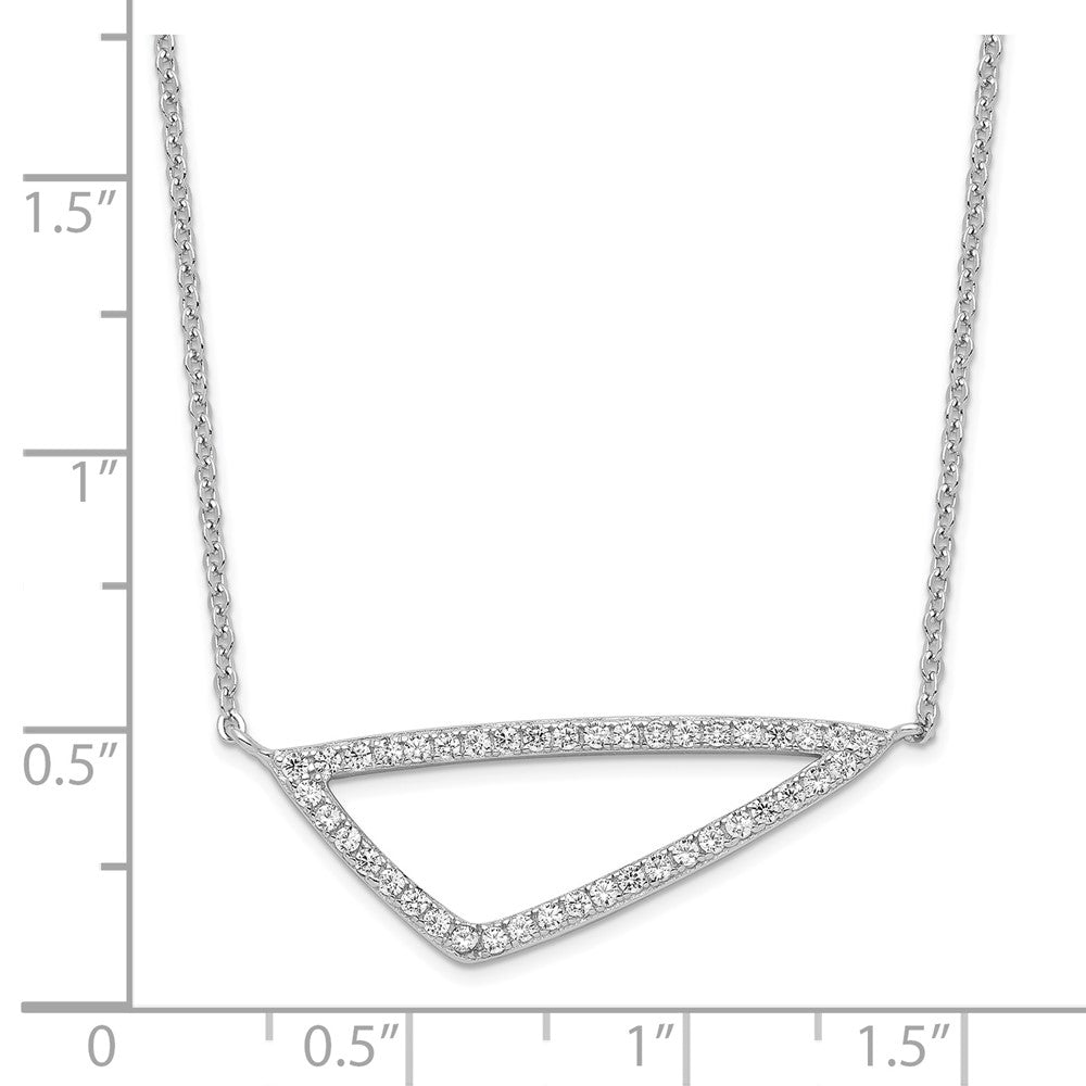 Sterlingsilber Rhodiniert Zirkonia Dreieck Halskette