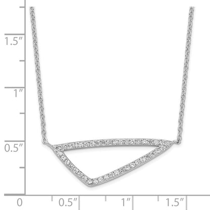 Sterlingsilber Rhodiniert Zirkonia Dreieck Halskette