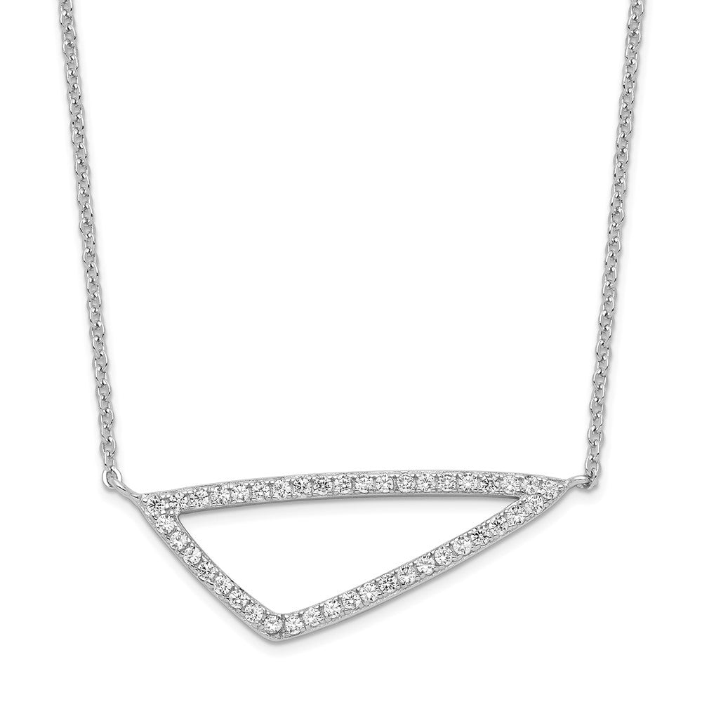 Sterlingsilber Rhodiniert Zirkonia Dreieck Halskette