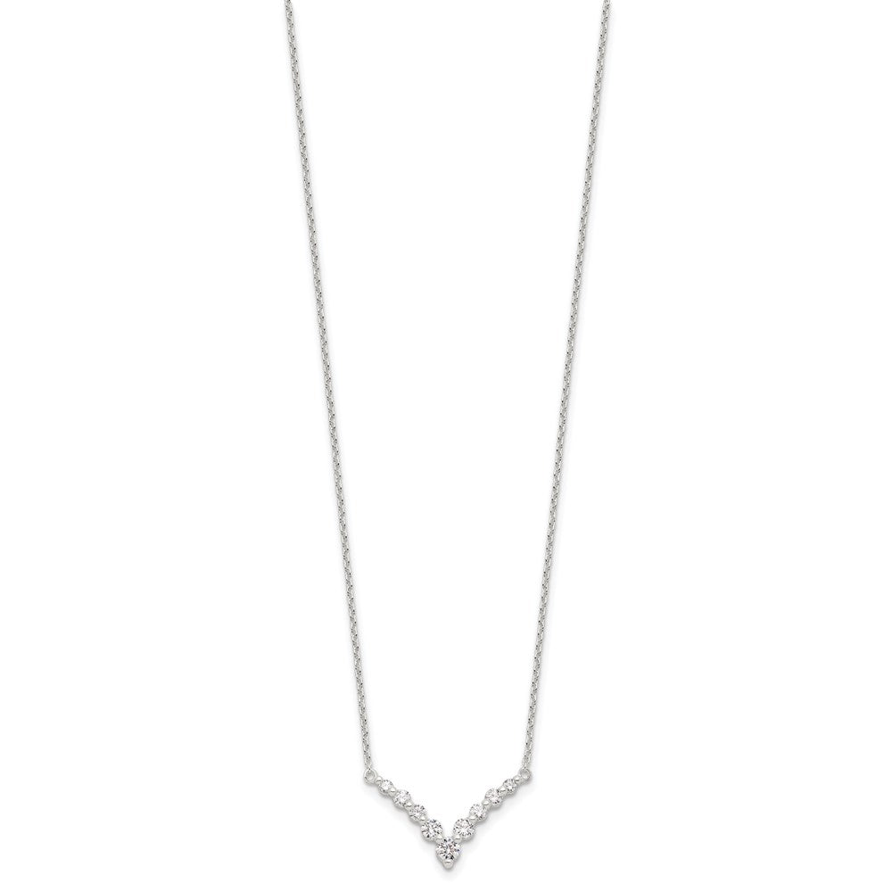 Sterlingsilber Fantasie-v Stab Zirkonia Halskette