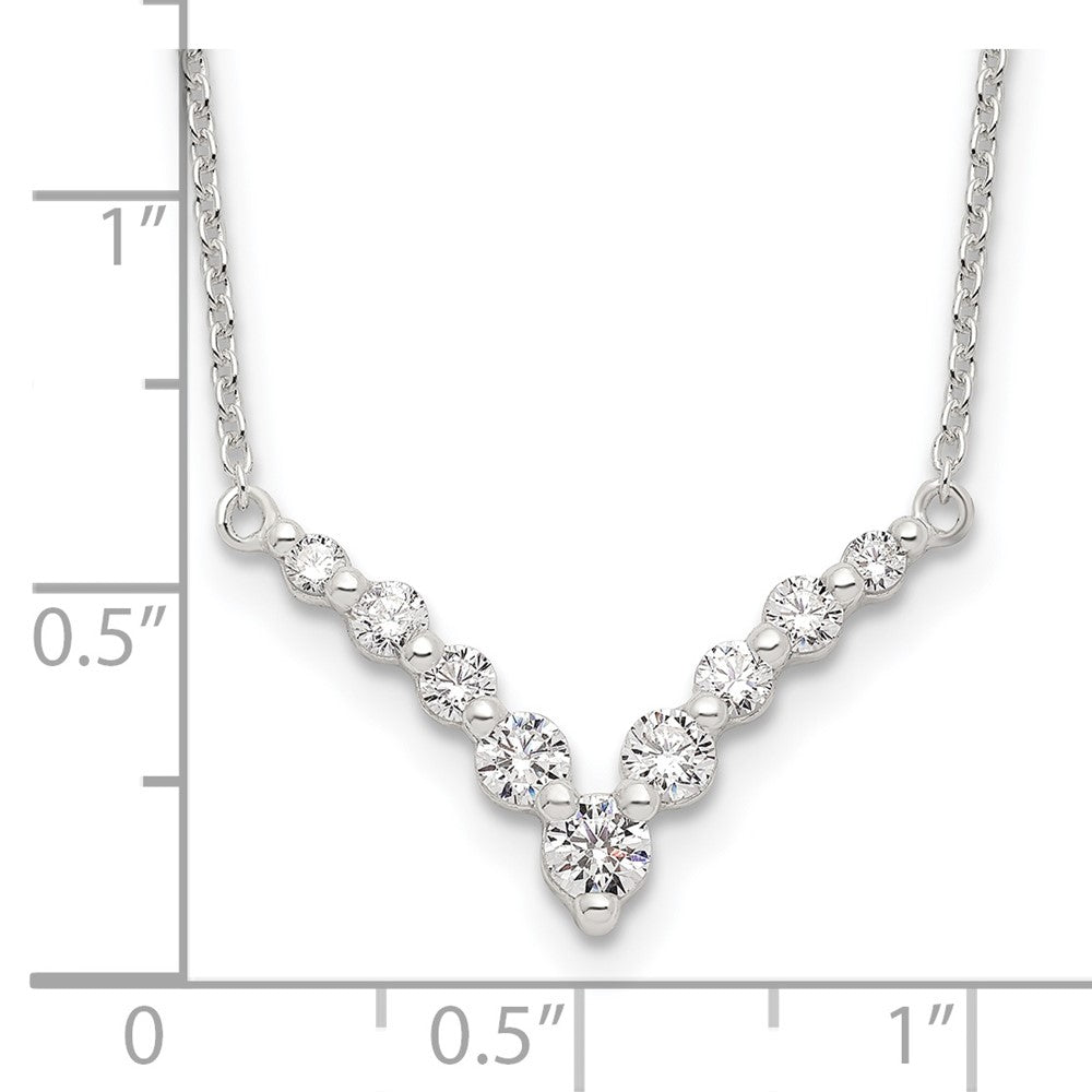 Sterlingsilber Fantasie-v Stab Zirkonia Halskette