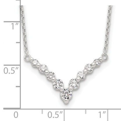Sterlingsilber Fantasie-v Stab Zirkonia Halskette