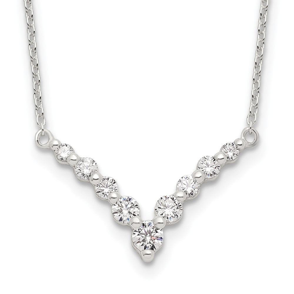 Sterlingsilber Fantasie-v Stab Zirkonia Halskette