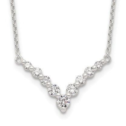 Sterlingsilber Fantasie-v Stab Zirkonia Halskette