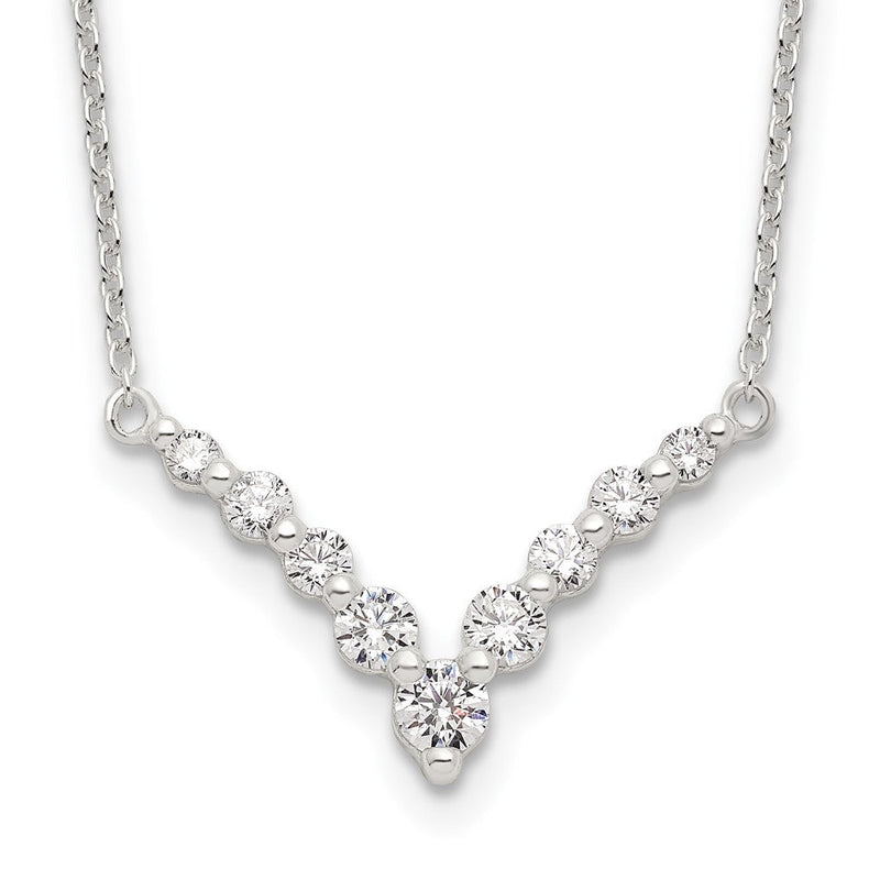 Sterlingsilber Fantasie-v Stab Zirkonia Halskette