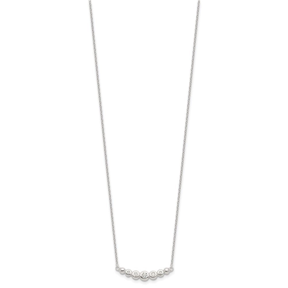 Sterlingsilber Garduated Zirkonia 18 Zoll Stab Halskette