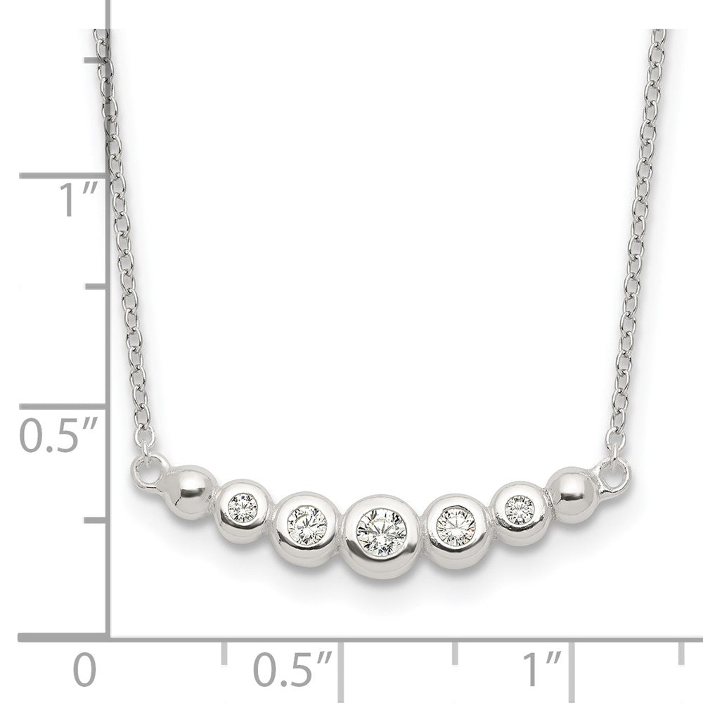 Sterlingsilber Garduated Zirkonia 18 Zoll Stab Halskette