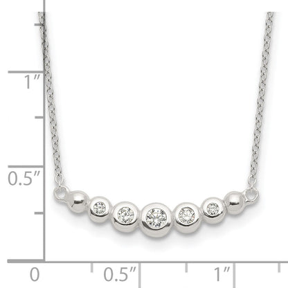 Sterlingsilber Garduated Zirkonia 18 Zoll Stab Halskette