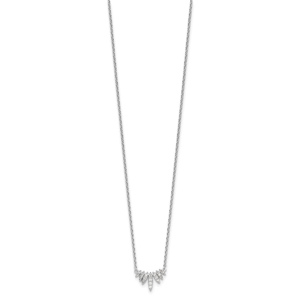 Sterlingsilber Rhodiniert Zirkonia 18 Zoll Halskette