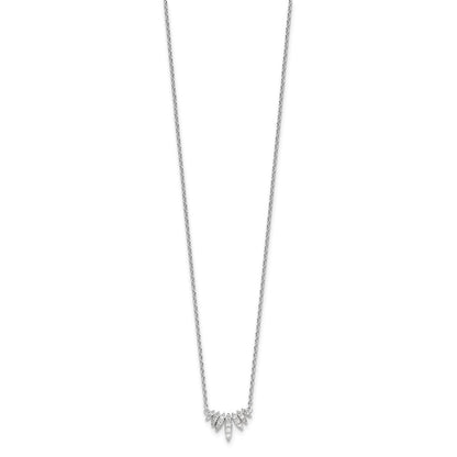 Sterlingsilber Rhodiniert Zirkonia 18 Zoll Halskette