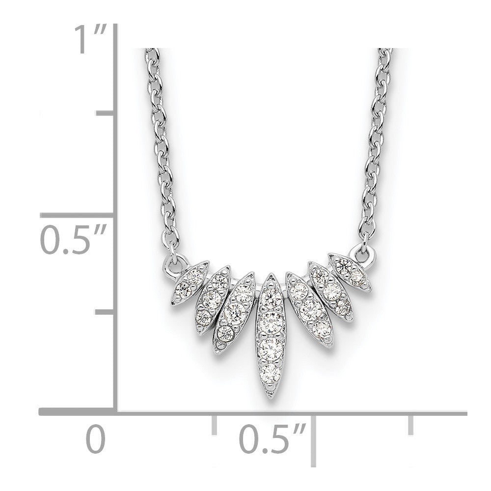 Sterlingsilber Rhodiniert Zirkonia 18 Zoll Halskette