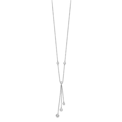 Sterlingsilber Rhodiniert Zirkonia Y-drop Halskette