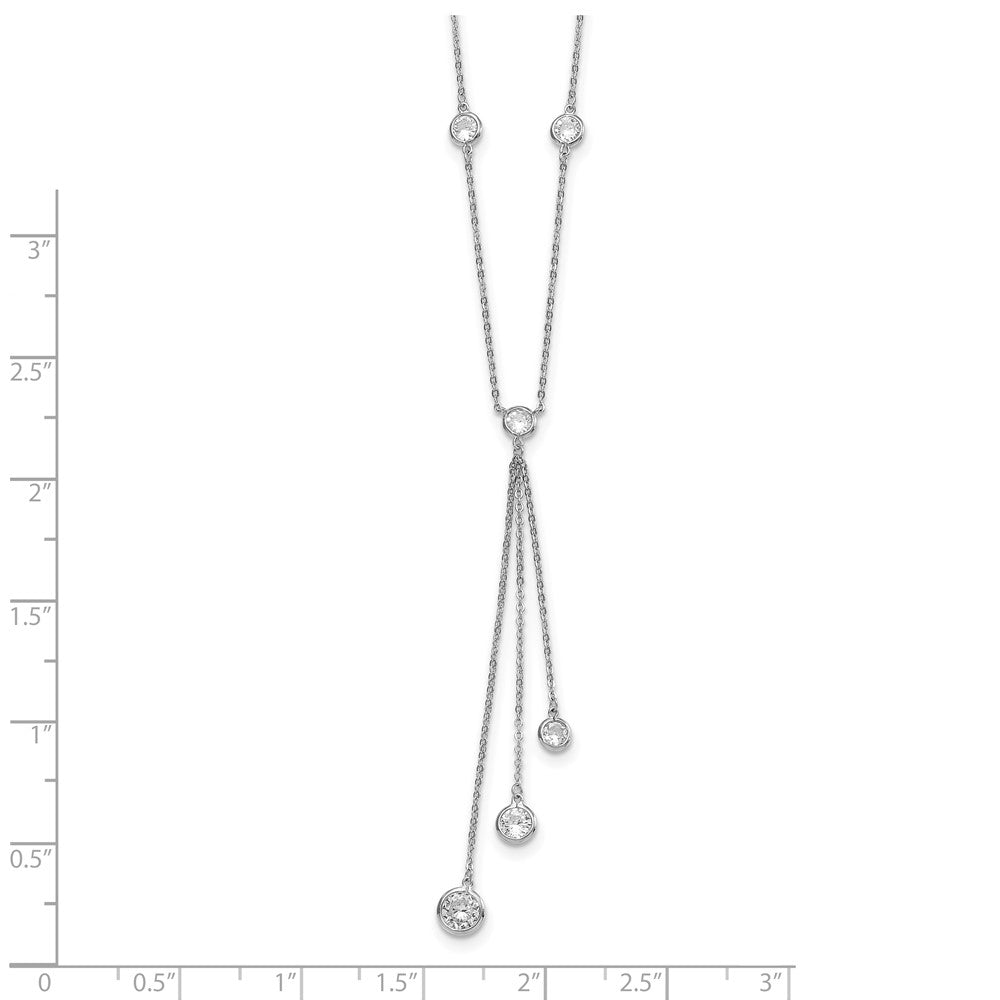 Sterlingsilber Rhodiniert Zirkonia Y-drop Halskette