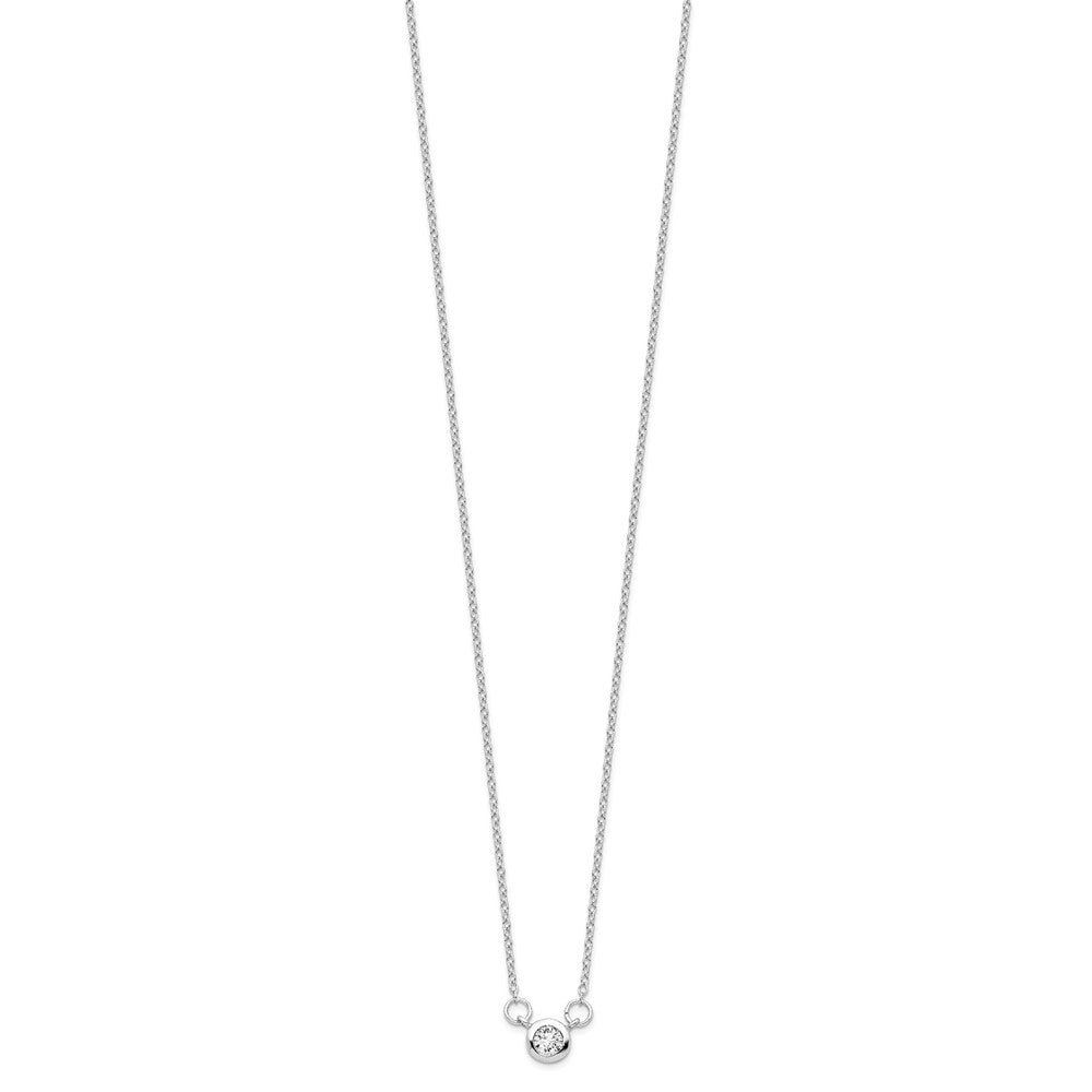 Sterlingsilber Rhodiniert 18 Zoll Zargenfassung-set 5mm Zirkonia Halskette