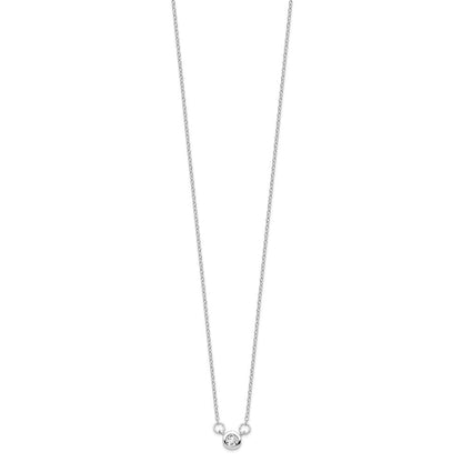 Sterlingsilber Rhodiniert 18 Zoll Zargenfassung-set 5mm Zirkonia Halskette